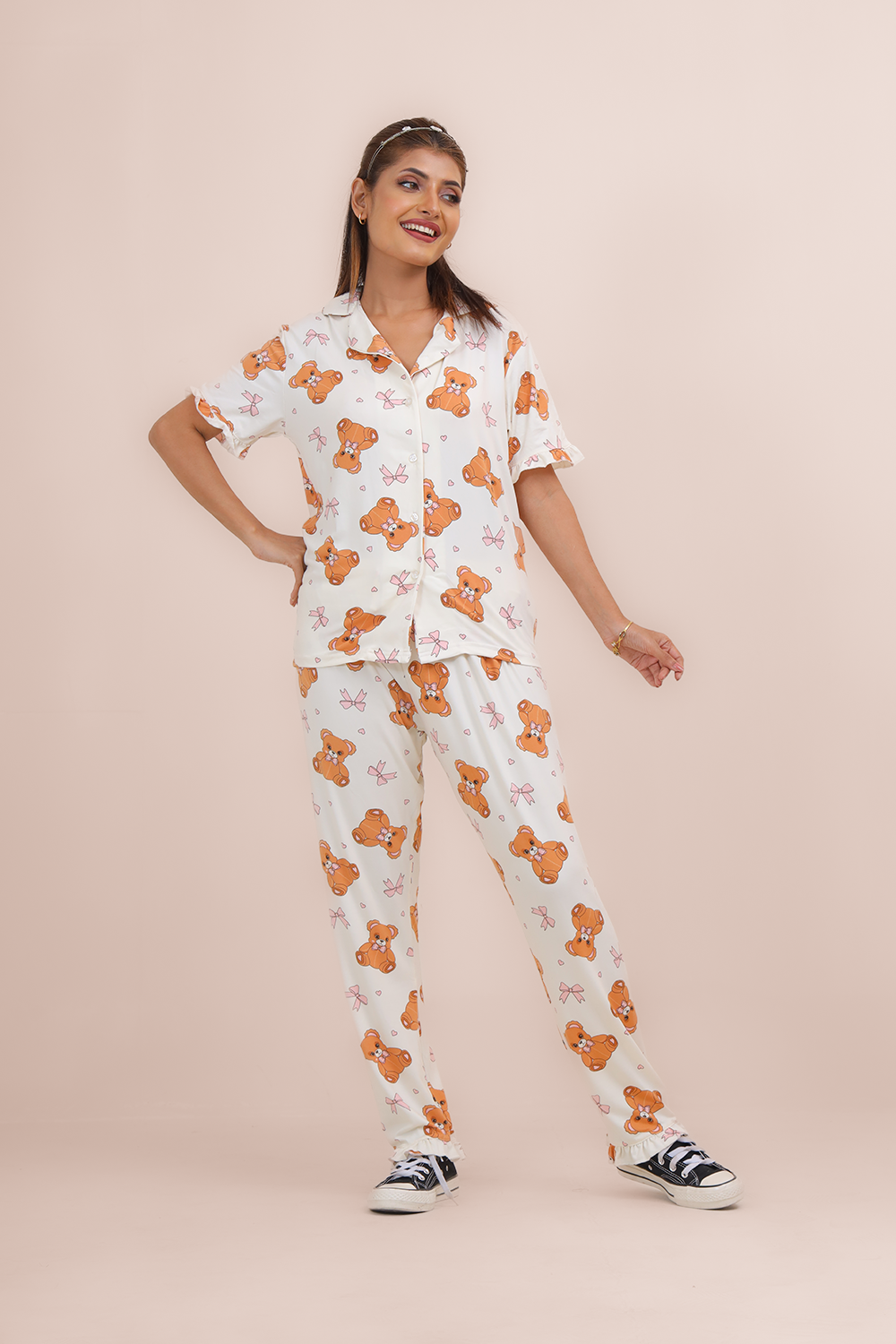 OFFDAY Women’s Sleepwear Set – Ultra-Soft Viscose Blend (93% Viscose, 7% Spandex) | Perfect for Night, Lounge & Deep Sleep