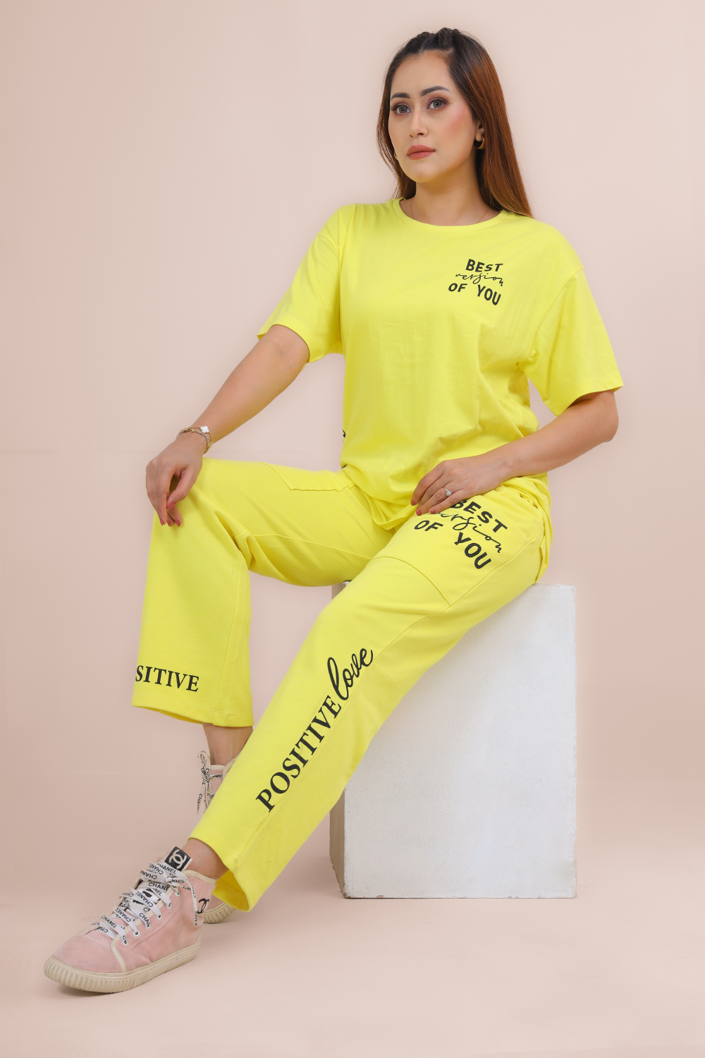 Women’s Best For You 2 Piece Set – T-Shirt (Cotton, GSM 180) & Pant (Terry Cotton, GSM 270) | Super Soft, Breathable & Comfort | OFFDAY