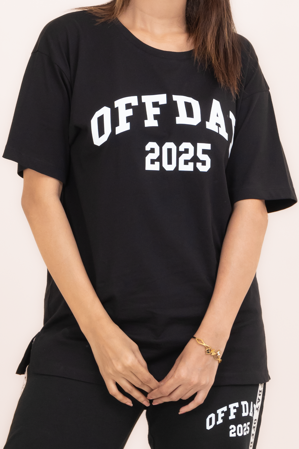 Women’s OFFDAY 25 Loungewear Set – Cotton Tee & Terry Pant | Soft & Breathable | OFFDAY